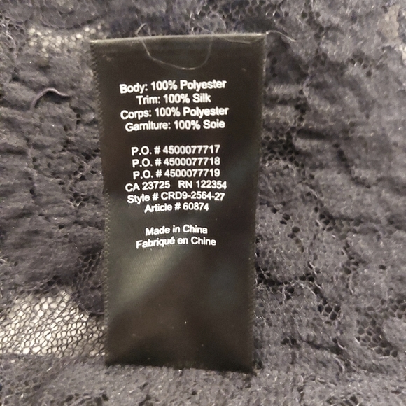 Babaton 1-01 Lace & Silk Tie Sheer Overtank● Size XS - Picture 9 of 9